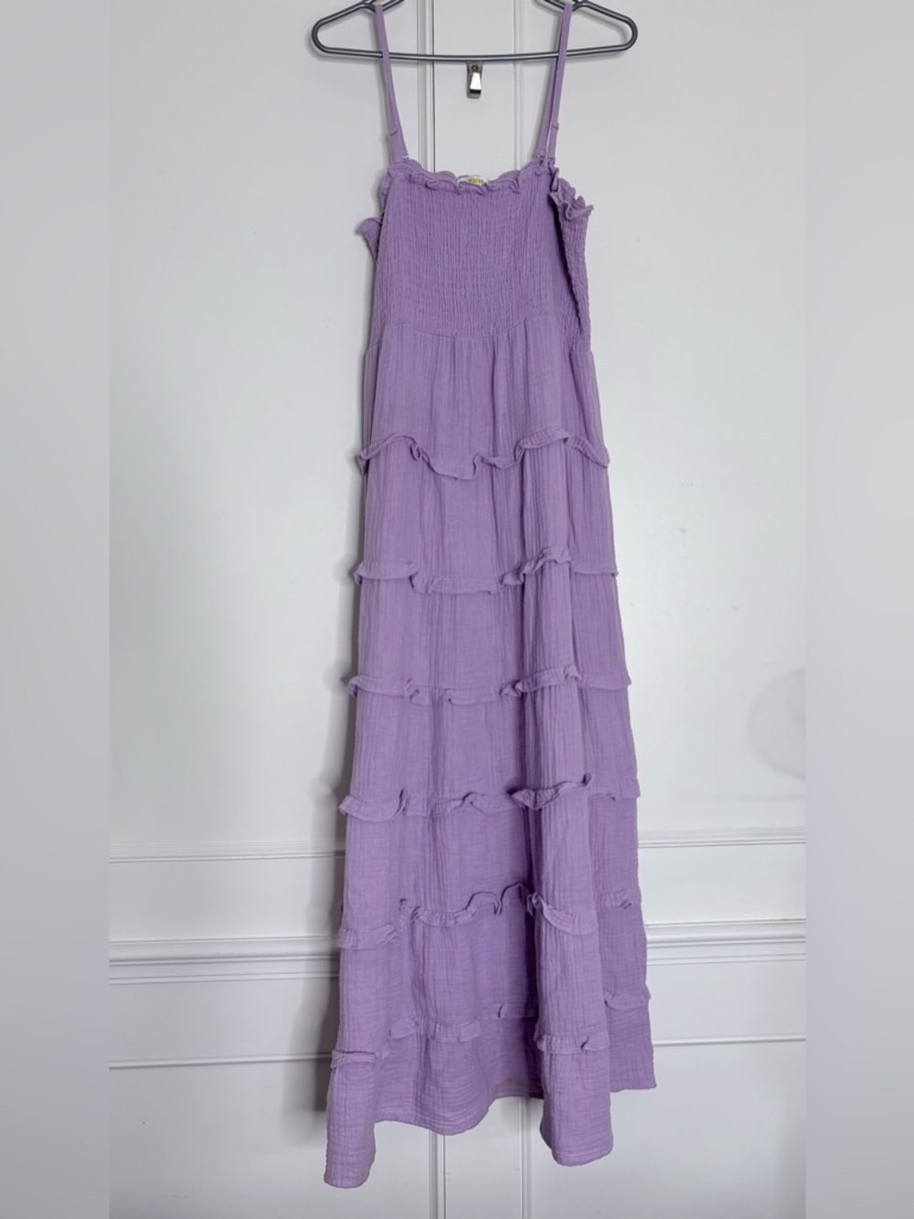Anthropologie Maeve tiered Maxi ruffle dress. Lilac